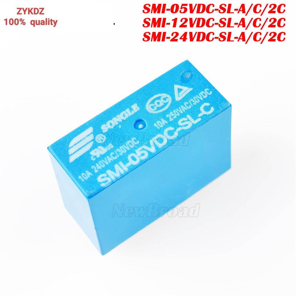 2PCS รีเลย์ SMI-05VDC-SL-C SMI 05VDC 12VDC 24VDC-A DIP-4 SL-C DIP-5 SL-2C DIP-8 5A 10A SMI-12VDC-SL-