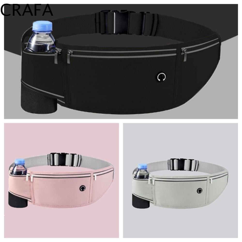 CRAFA กระเป๋าคาดเอววิ่งพร้อมกระเป๋าขวด Multi-function Marathon Running Bag, Gym Bag Belt Bag Lightwe