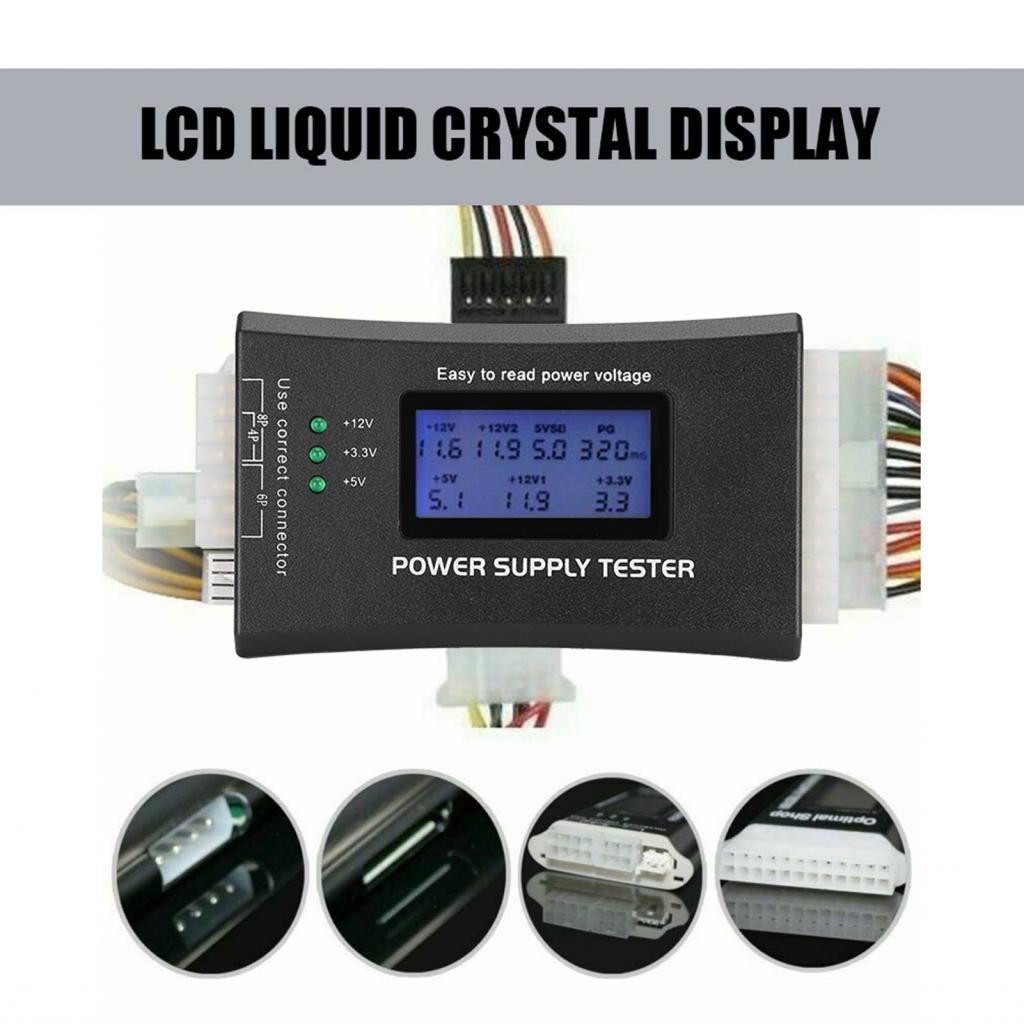 Homy คอมพิวเตอร์ PC Power Supply Tester พร้อมจอแสดงผล LCD ATX โฮสต์ตรวจสอบเครื่องมือบํารุงรักษาตรวจจ