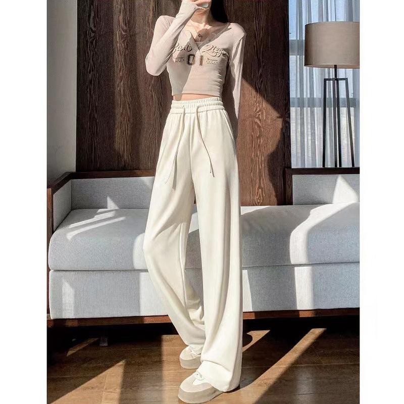 จัดส่งจากกรุงเทพฯ กางเกงลำลอง กางเกงขายาวผู้หญิง กางเกงเอวสูง กางเกงเดรปธรรมชาติ สีเทา กางเกงทรงตรงอเนกประสงค์ - รูปที่ 7