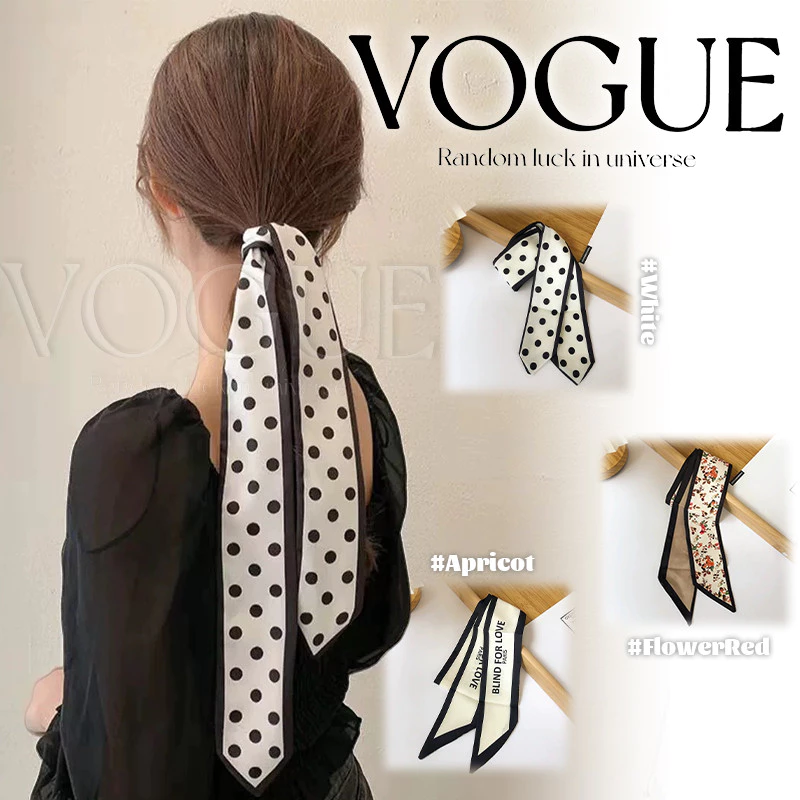 Vogue🌟พร้อมส่ง🌟 โบว์ผูกผม ลายน่ารักสไตล์เกาหลี แฟชั่นนำเทรน สีพื้น (VO-53)