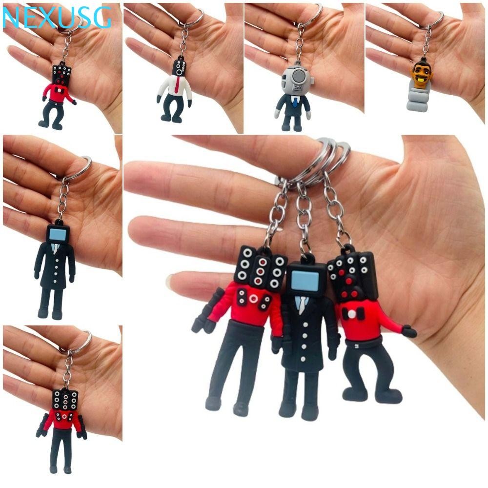 NEXUSG อะนิเมะ Skibidi พวงกุญแจห้องน้ํา, Skibidi ห้องน้ําทีวี Man Camara Man Skibidi Dop ของเล่นจี้,