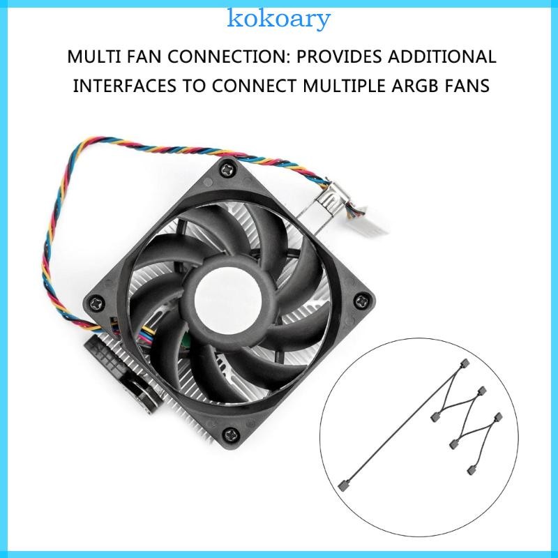 KOK 3PIN ARGB Synchronization สาย ARGB Splitter สําหรับคอมพิวเตอร์พัดลมรูปแบบง่าย ARGB พัดลม Hubs 30