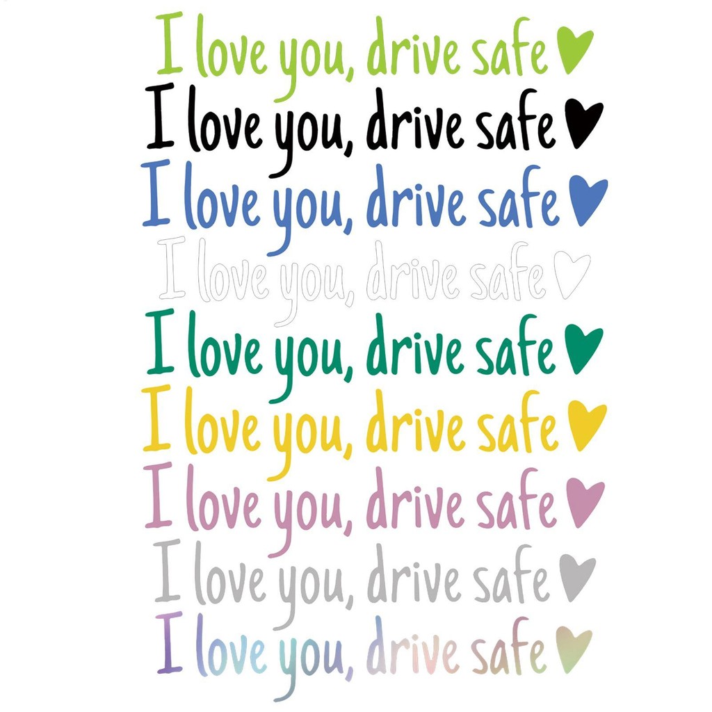 I Love You Drive Safe สติกเกอร์กระจกสติกเกอร์สําหรับรถยนต์ I Love You Drive ปลอดภัยกันน้ําตัวอักษรป้