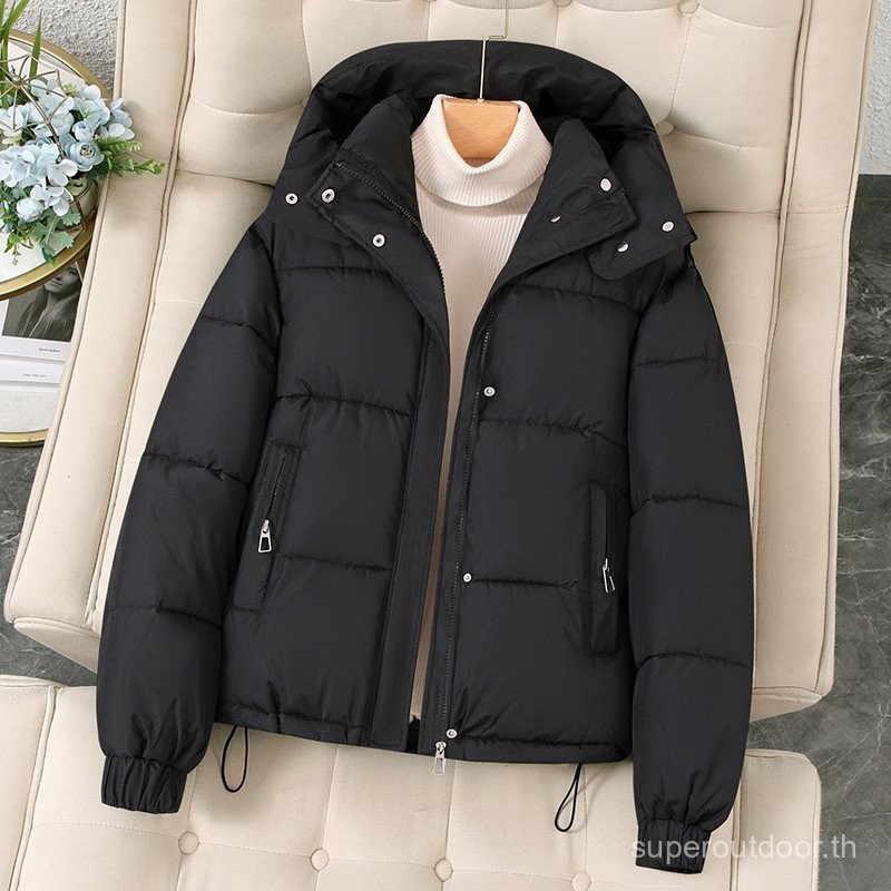 ฤดูหนาวเวอร์ชั่นเกาหลีใหม่2025 แจ็คเก็ตผ้าฝ้ายอเนกประสงค์สําหรับผู้หญิง เล็กกระทัดรัด แฟชั่นคลุมด้วยผ้าผ้าฝ้ายเสื้อลําลองผู้หญิงแจ๊กเก็ต ดร - รูปที่ 5