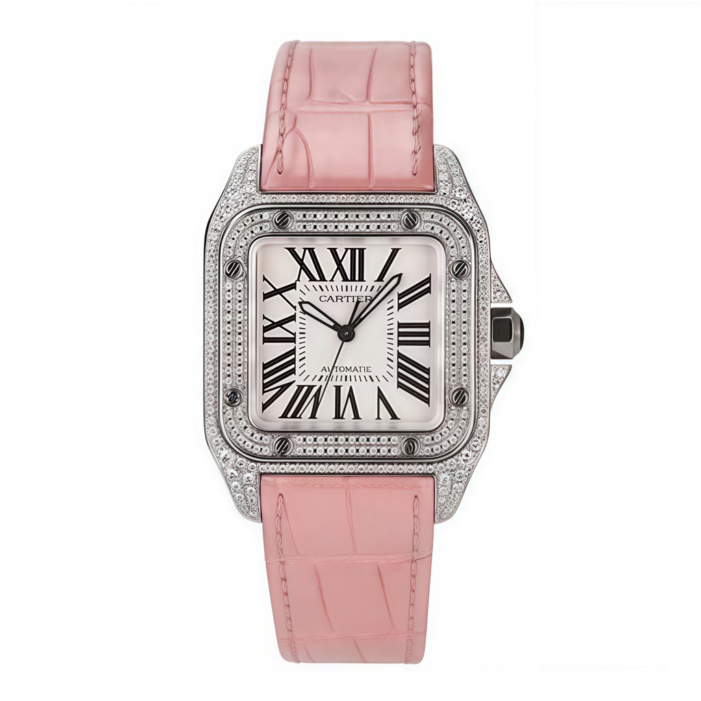 CT.Cartieres Santos Series Diamond Mechanical Watch Ladies W20106X8
