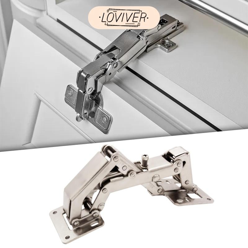 LOVIVER บานพับ 180 องศาพร้อมแดมเปอร์บัฟเฟอร์ บานพับตู้ไร้กรอบ ประตูปิดนุ่ม