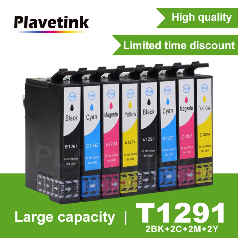 Plavetink 2 ชุด T1291-T1294 ตลับหมึกสําหรับ Epson Office BX625FWD BX630FW BX635FWD BX925FWD BX935FWD