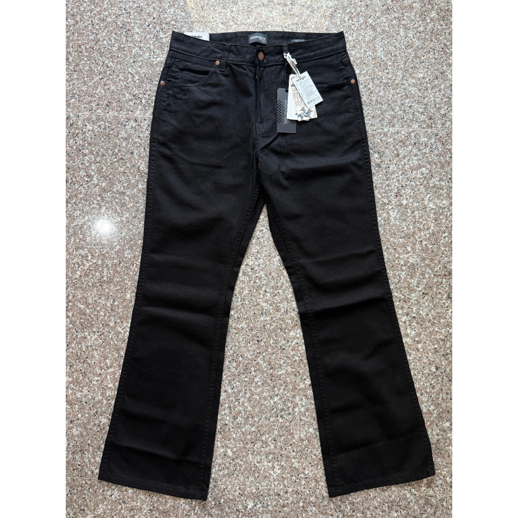 🔥จัดโป👉ขาม้าชาย WRANGLER BOOTCUT สีดำ ไม่ยืด  เป้าซิป ของแท้100%