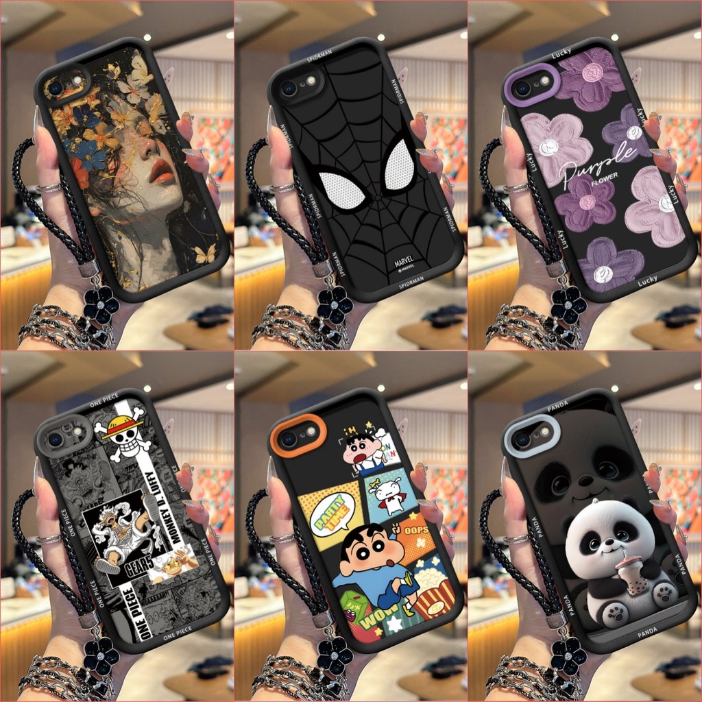 เคส iPhone 6 6S 7 8 6PLUS 6SPLUS 7PLUS 8PLUS เทรนด์ภาพสีดําซิลิโคนอ่อนนุ่มเคสป้องกันโทรศัพท์ TYHS