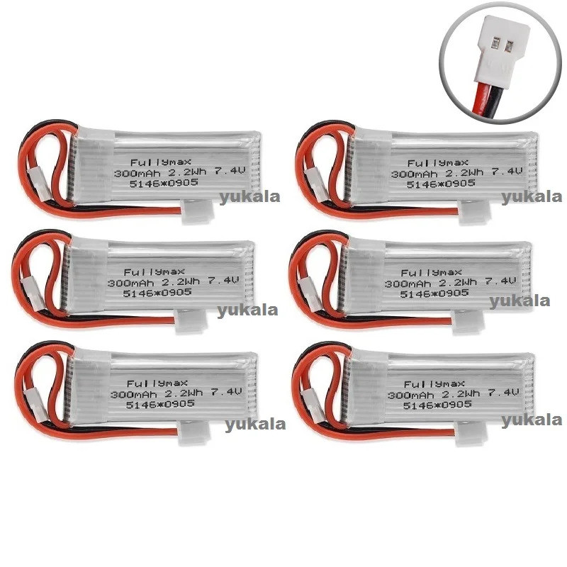 7.4V 300mAh LiPo สําหรับ WLtoys F959 XK DHC-2 A600 A700 A800 A430 2.22Wh RC เครื่องบิน Drone อะไหล่ 