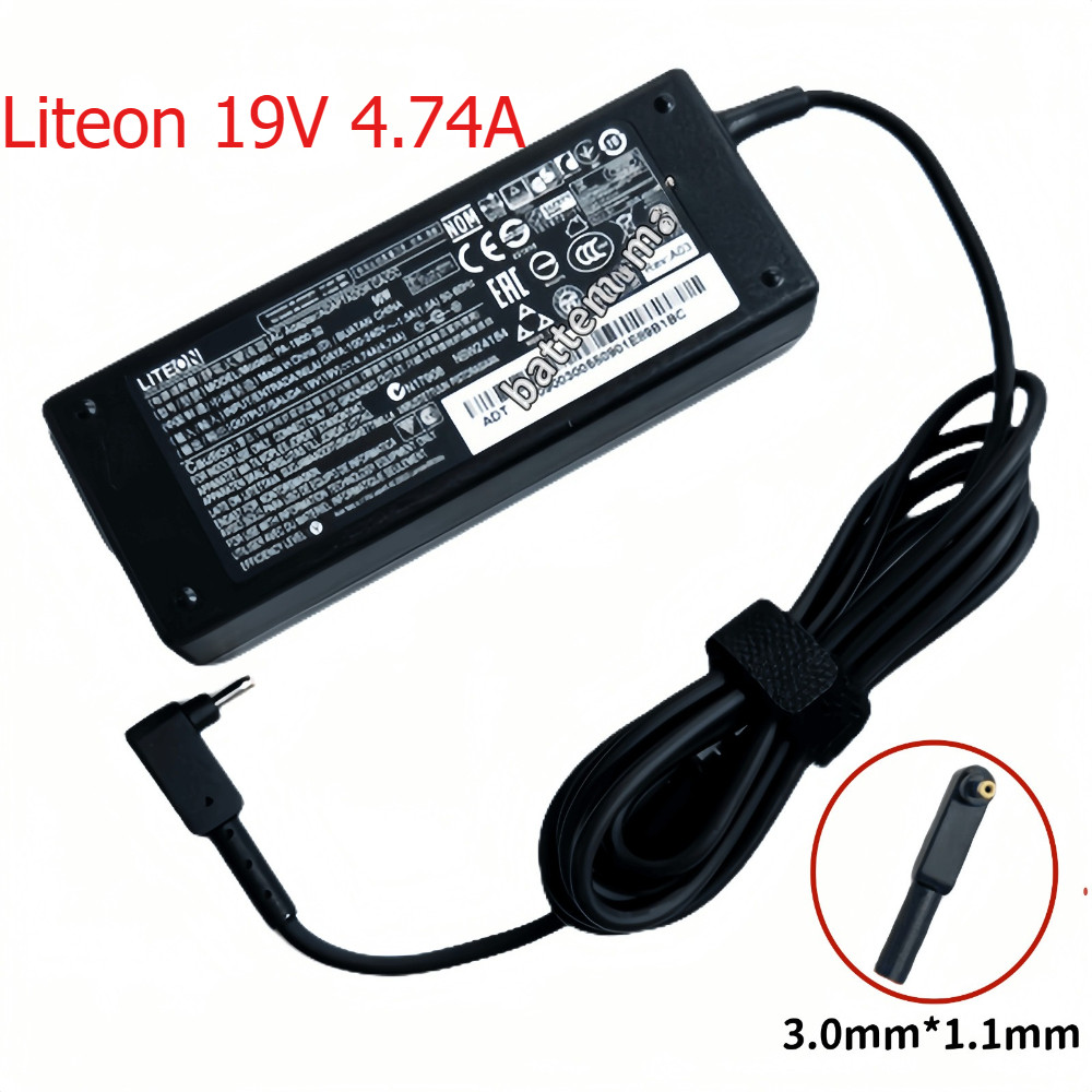 Liteon 19V 4.74A 90W อะแดปเตอร์ AC สําหรับ Acer Swift X SFX14 Aspire 5 A515 PA-1900-32 power charger