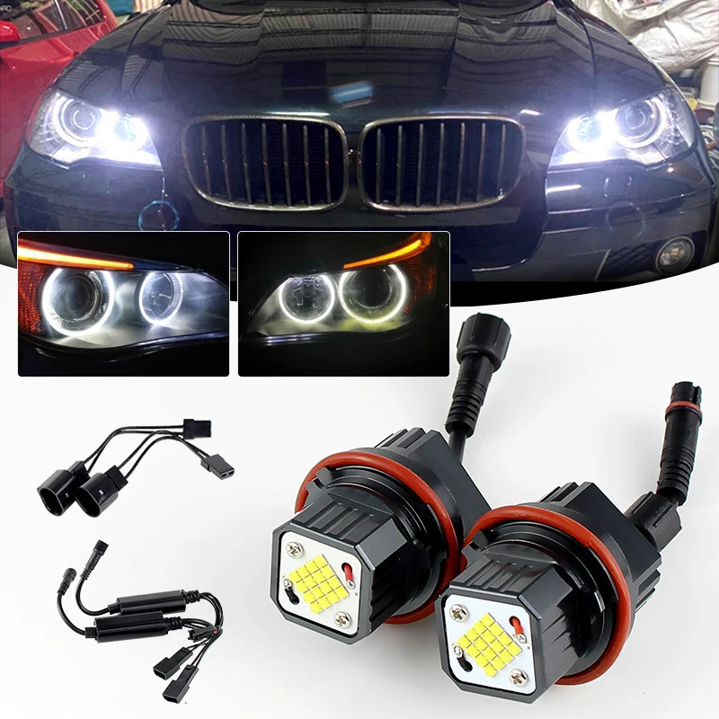 2x80w ไฟ LED สีขาว Angel Eyes Marker หลอดไฟสําหรับ BMW 5-series E60(525i,525xi,530i,530xi,545i,550i)