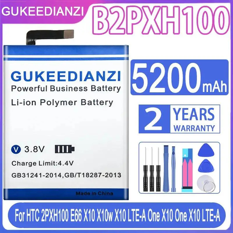 แบตเตอรี่โทรศัพท์มือถือ B2PXH100 สีดํารุ่น 5200mAh สําหรับ Htc One X10 Lte-A 2PXH100 E66 X10 X10w X1