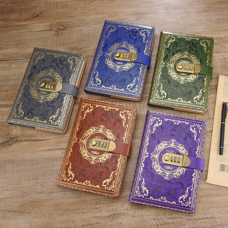 A A Retro Code Book Locked Diary Creative Handbook Student Notepad เครื่องเขียนสมุดบันทึก O3YB