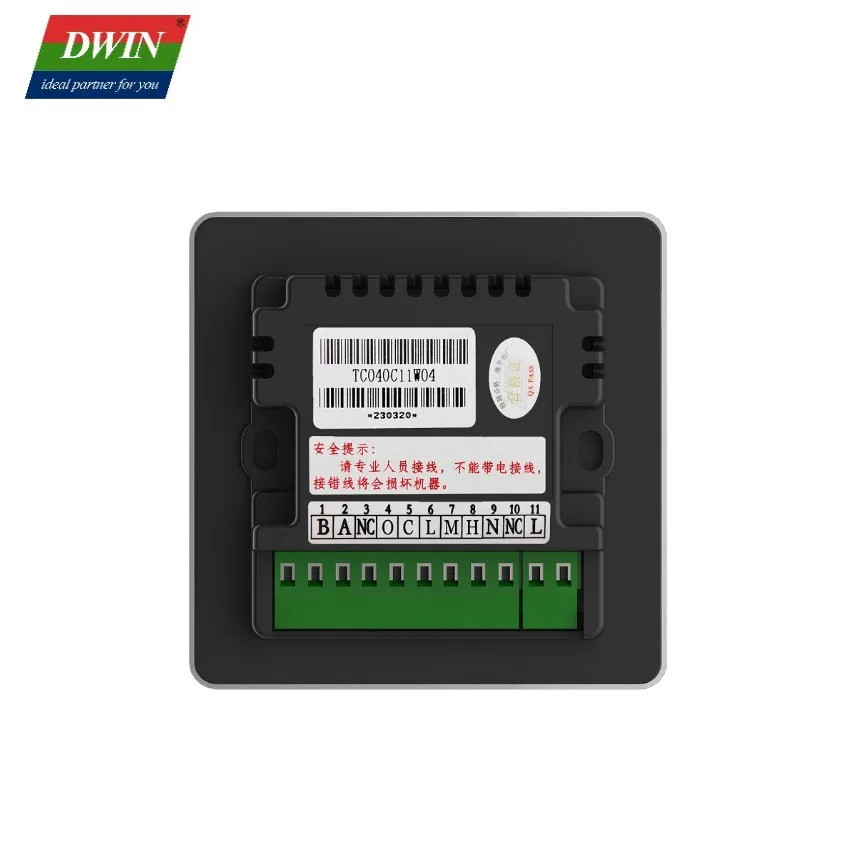 รูปลักษณ์ที่สง่างาม DWIN 4 นิ้ว 86 กล่องเครื่องควบคุมอุณหภูมิแบบ Capacitive LED Wi-Fi Thermostat 220