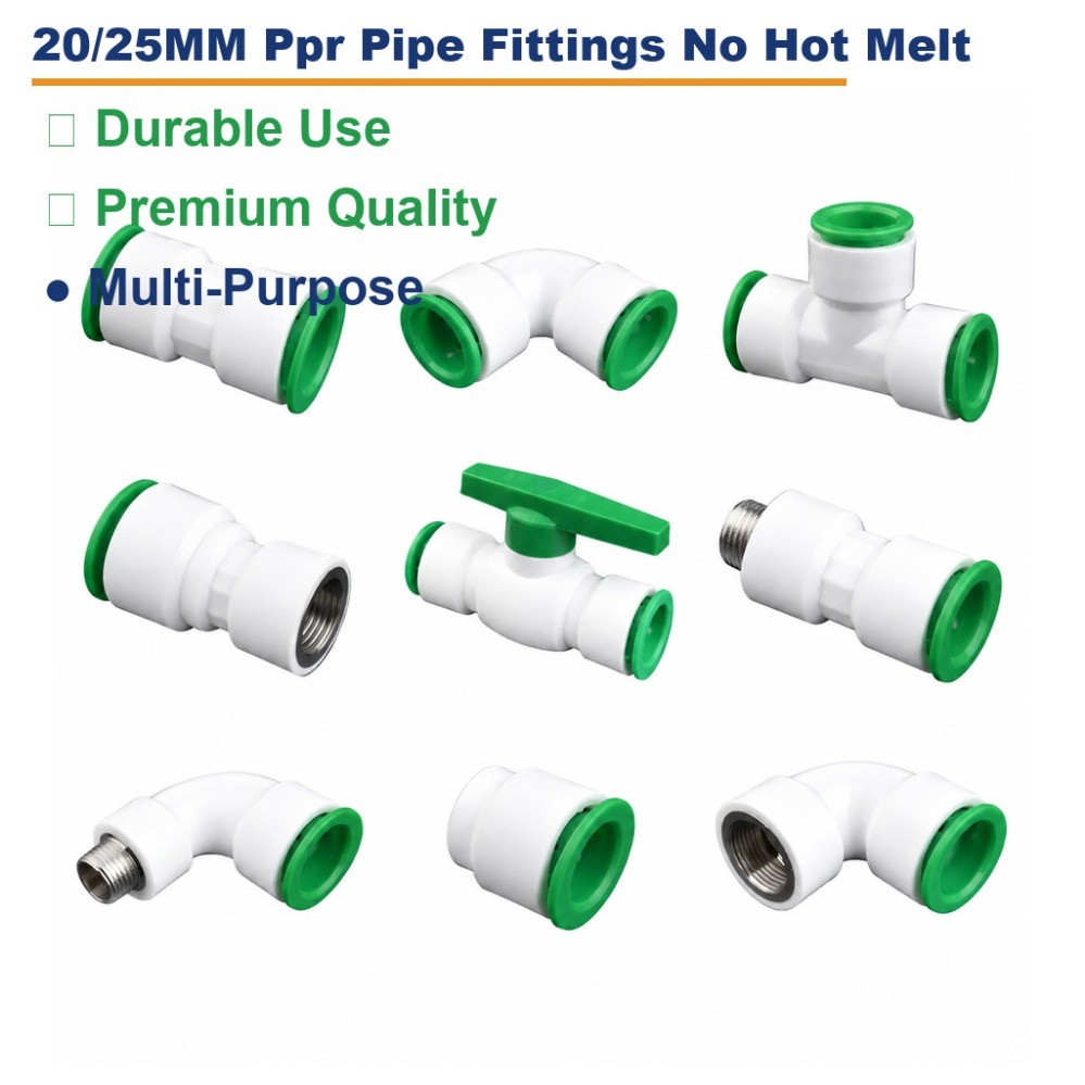 [888] 20/25 มม.Ppr อุปกรณ์ท่อไม่มี Hot Melt Quick Connector Leak-proof Push Fit อุปกรณ์ประปาสําหรับซ