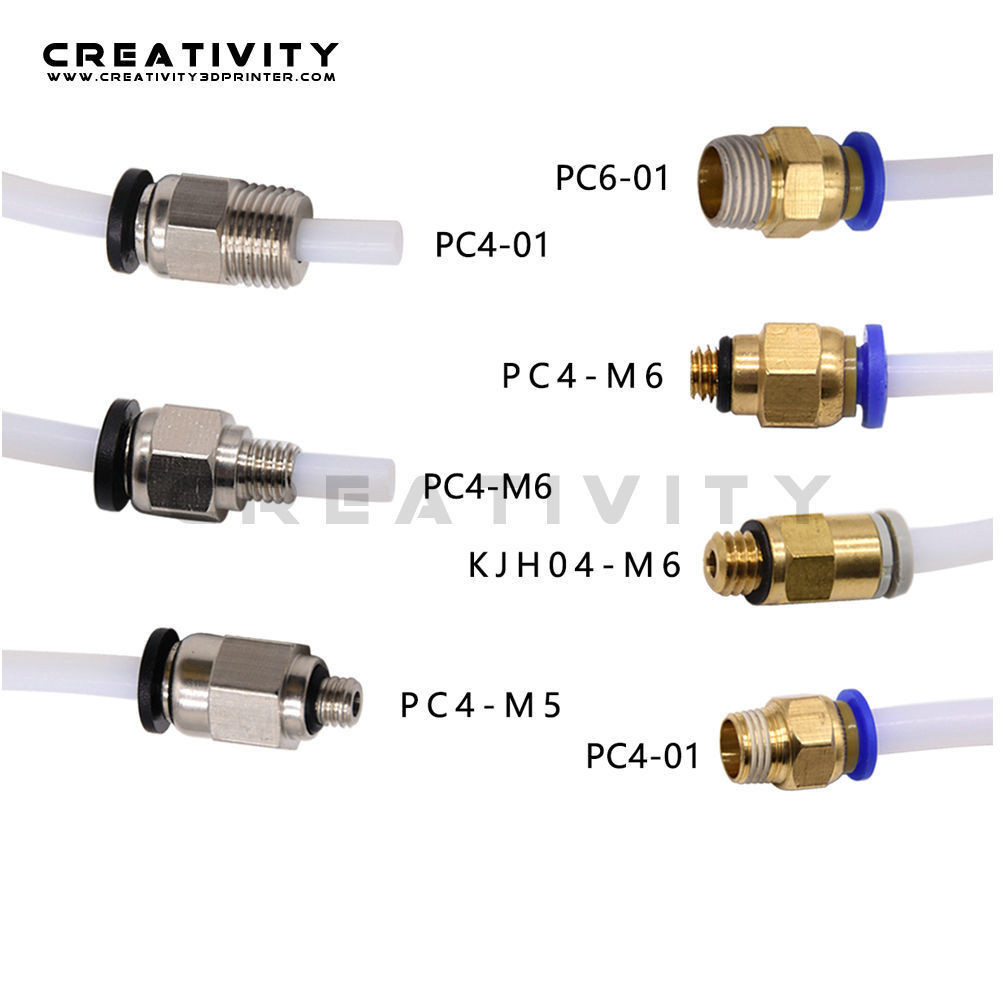 4.2 3D อุปกรณ์เสริมเครื่องพิมพ์ PC4-01 PC4-M6 PC4-M5 KJH04-M6 PC6-01 ขั้วต่อนิวเมติก AQ6B