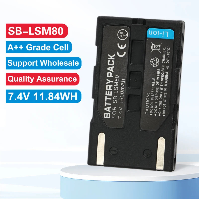 7.4V 1600mAh/11.84WH SB-LSM80 เปลี่ยนแบตเตอรี่กล้องสําหรับ Samsung SC-D263 VP-D351351I D352 D353 D35