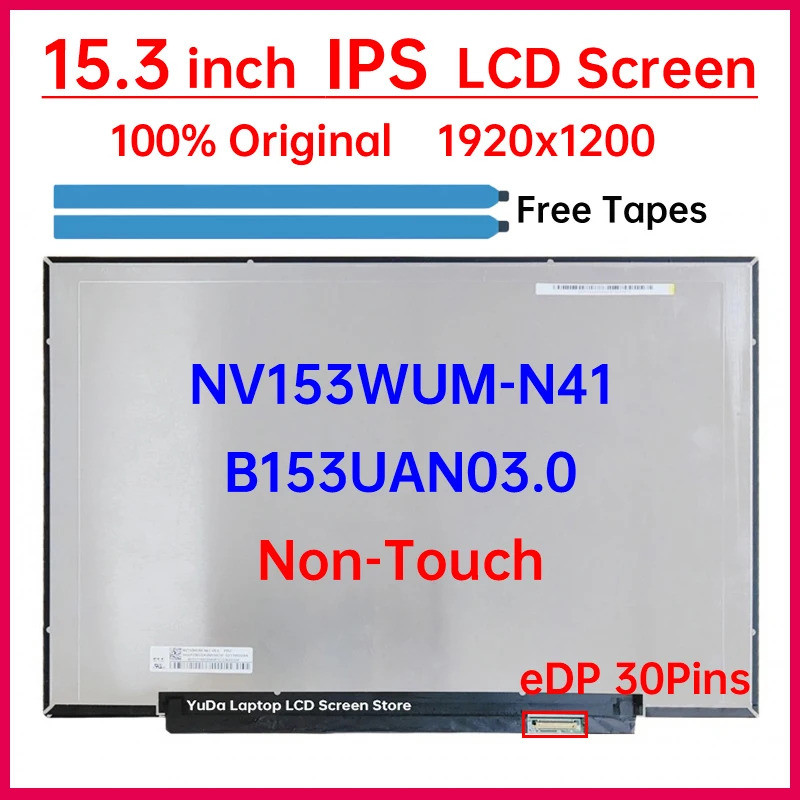 15.3 "แล็ปท็อปหน้าจอ LCD NV153WUM-N41 B153UAN03.0 สําหรับ Lenovo IdeaPad Slim 3 15AHP10 15IRH10 15IR