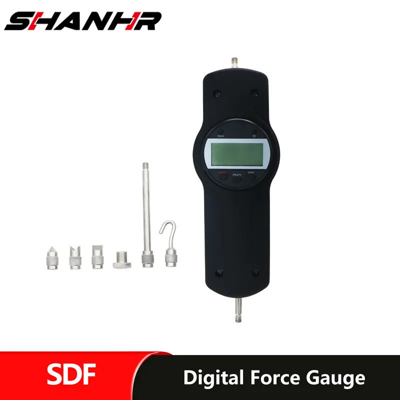 SHANHR แบบพกพา Digital Force Meter Dynamometer Digital Push Pull Gauge Force เครื่องมือวัด SDF เศรษฐ