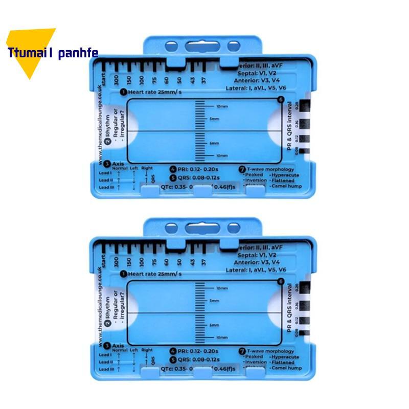 2PCS ECG 7 Step ไม้บรรทัด ECG 7 ขั้นตอนไม้บรรทัดสําหรับ ECG 7 Step ไม้บรรทัด แบบพกพา Assessment เครื