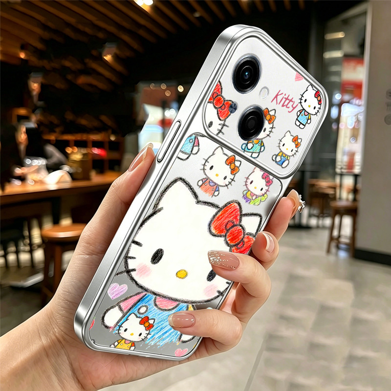 สําหรับ tecno spark Go 1 1S GO 2025 POP 9 5G เคสโทรศัพท์ความวิตกกังวล Softcase ซิลิโคนกันกระแทกใหม่ออกแบบความงามน่ารัก kitty cat graffiti สําหรับหญิง DSCTY1
