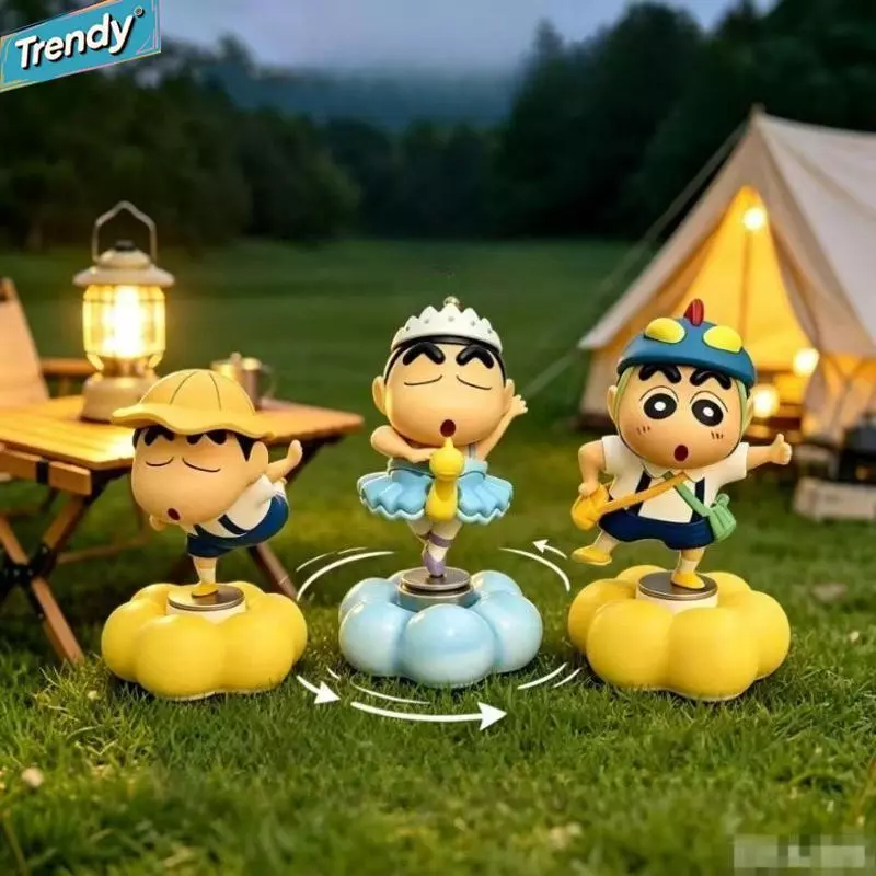 อินเทรนด์สามารถหมุนได้ Crayon Shin chan Spinning รูปตกแต่งเครื่องประดับขนาดเล็กสําหรับ Office Desktop Car Center คอนโซล Ideal ของขวัญวันเกิดสําหรับแฟนอะนิเมะ