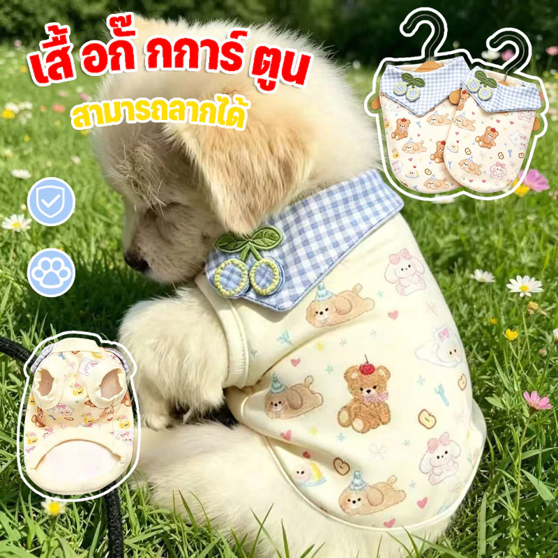 เสื้อกั๊กสัตว์เลี้ยง สำหรับหมาและแมว แบบบาง เสื้อกั๊กน่ารัก ลายการ์ตูน ระบายอากาศ สุนัขขนาดเล็ก