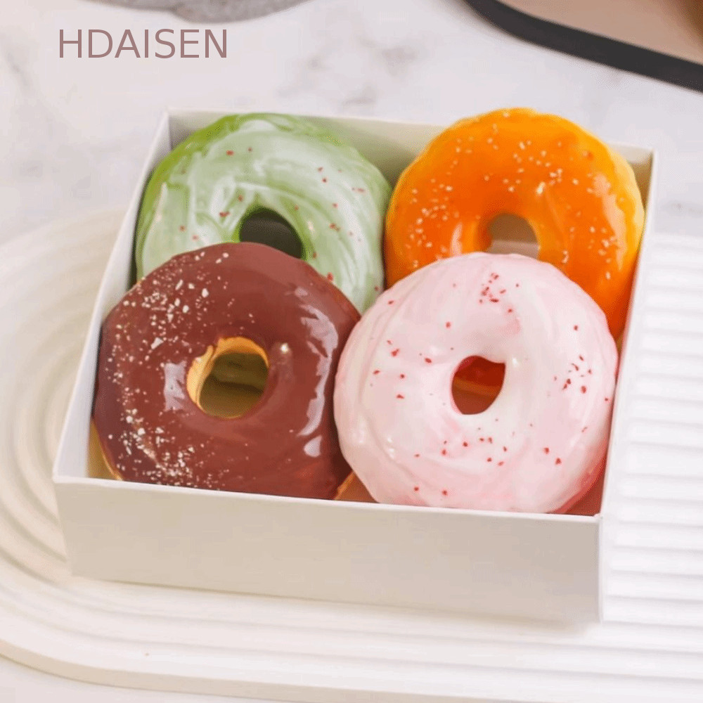 HDAISEN จําลองขนมปังบีบของเล่น,นวดมือผ่อนคลาย Doughnut ขนมปังบีบของเล่น,เด็ก PU ช้า Rebound Soft Sensory Fidget ของเล่นเด็กผู้ใหญ่