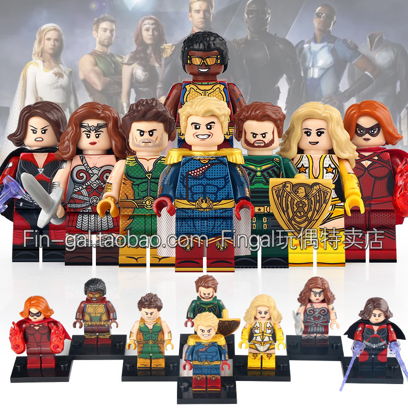 ในประเทศ Building Blocks X0337 Superhero การ์ตูนรุ่น Black Robe Picket Motherland Storm MOC ประกอบ B
