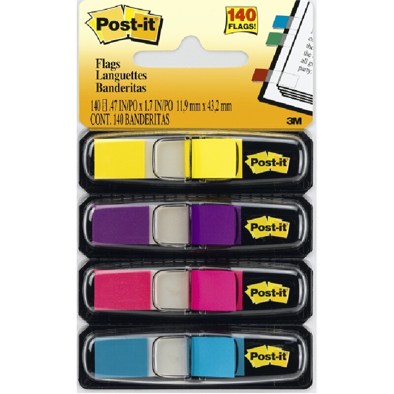แฟล็กซ์ 0.47"X1.71 " 4สี โพสต์-อิท 683-4B