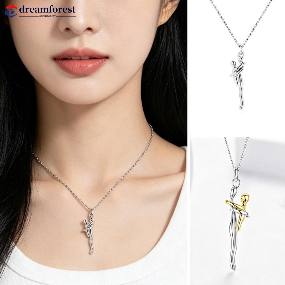 DFS สร้างสรรค์สร้อยคอพ่อแม่และลูกอ้อมกอดจี้สร้อยคอแฟชั่นคู่เครื่องประดับที่ระลึกของขวัญวันหยุด