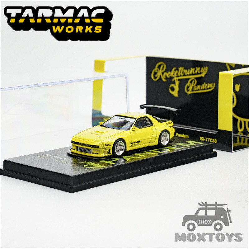 Tarmac Works 1:64 Pandem RX-7 FC3S สีเหลือง รถโมเดลDiecast