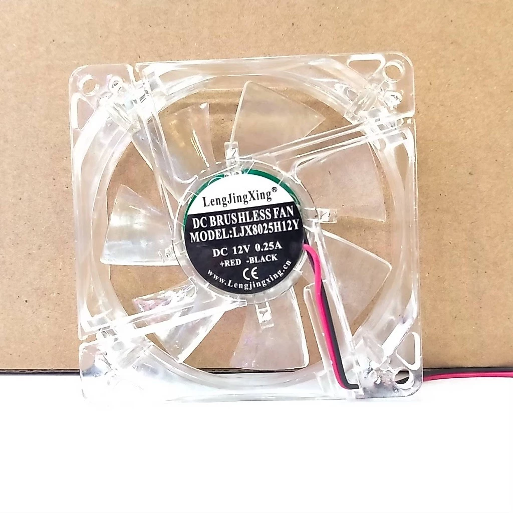 พัดลมใสมีไฟ7สี ใช้กับไฟ12V ใช้ระบายความร้อนเครื่องเสียงแล้วคอมพิวเตอร์
