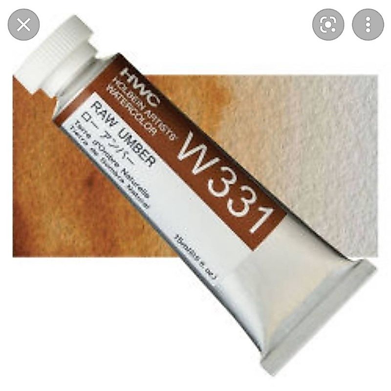 Raw Umber สีน้ำโฮลเบน 5/15/60ml  W131/W331/WW131 Series A Holbein Japan  Artist Watercolor ホルベイン水彩絵具