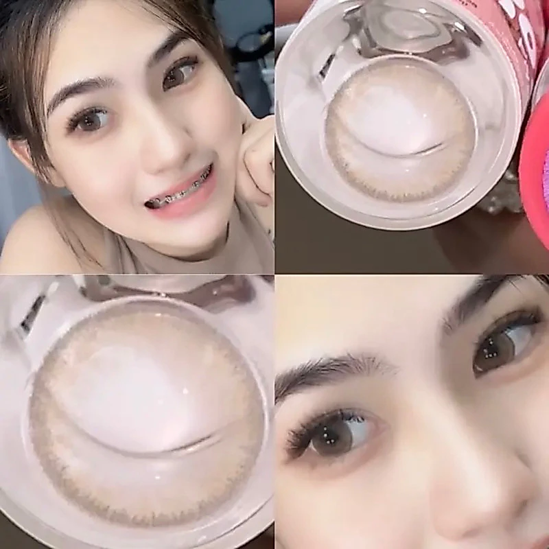 (สายตาปกติและสั้น) ✨PN Brown Gray ขนาดตาโต☀️บิ๊กอายตาโต กรองแสงuv เลนส์แท้จดทะเบียนถูกต้อง ผ่านอย.ไทย บิ๊กอายส์ Bigeyes