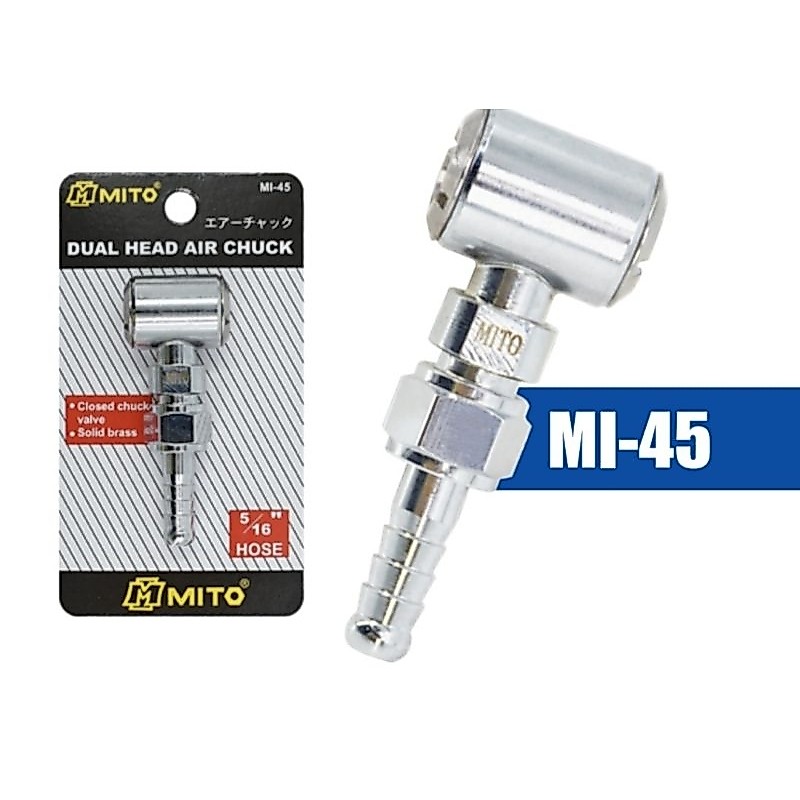 MITO MI-45 หัวเติมลม 2 หัว แบบหางปลา 5/16"