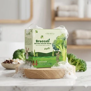 ‼️แพ็คเก็จใหม่*สครับบล็อกโคลี่ สบู่บีริช Broccoliช่วยให้ผิวเรียบเนียนใสขึ้น ขนาด.35g[มีลุ้นแหวนทอง]