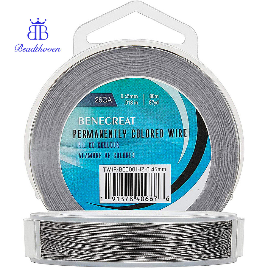 1roll Tiger Tail Wire Nylon-coated Stainless Steel Wire สี 0.45mm 262.46 ฟุต(80m)/ม้วน