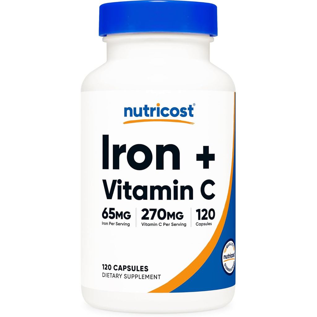 NutricotIron(65mg)withVitaminC(270mg)120Capsules-Vegan,GMO-Free
