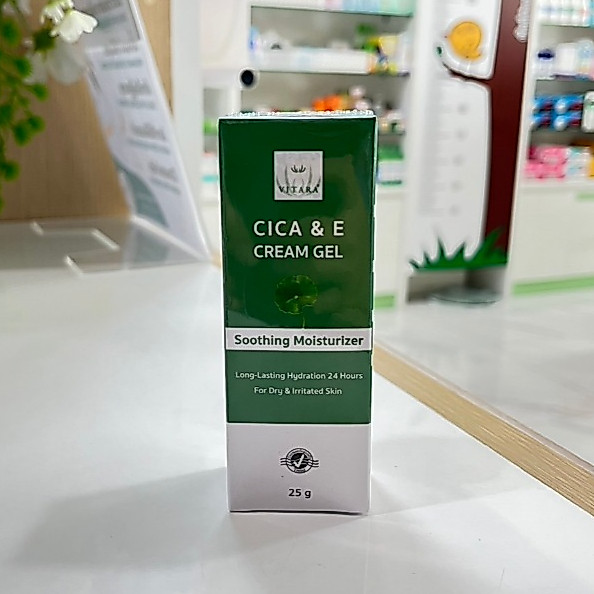 Vitara เจลบำรุงผิว ผสมวิตามินอี ใบบัวบก Cica & E Cream gel 25 กรัม