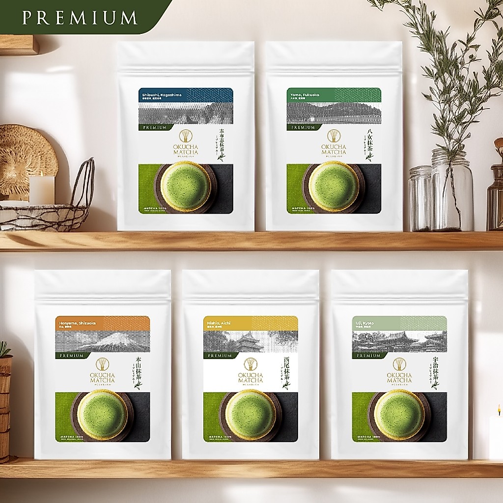Matcha Premium นำเข้าจากญี่ปุ่น 5 เมือง [For Latte, Clear Matcha]  เเบรนด์ Okucha Matcha