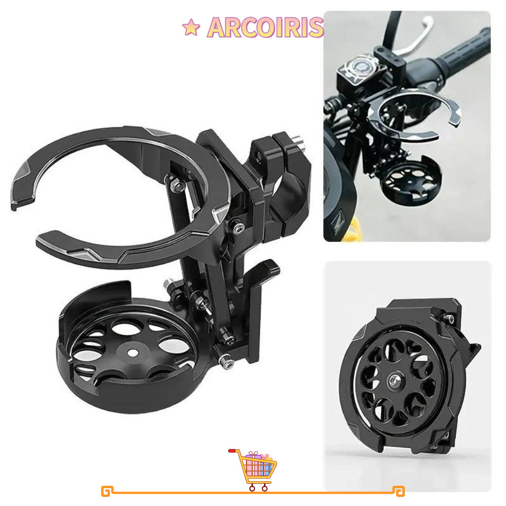 ARCOIRIS ที่วางขวด,พับUniversalรถจักรยานยนต์ที่วางแก้วน้ํา,แบบพกพา360 หมุนได้StableรองรับAnti Vibrationผู้ถือเครื่องดื่มสําหรับรถมอเตอร์ไซด์จักรยานATVสกู๊ตเตอร์