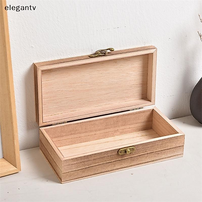 Egn 1 PC Retro กล่องเครื่องประดับเดสก์ท็อปไม้ธรรมชาติ Clamshell Storage Case N