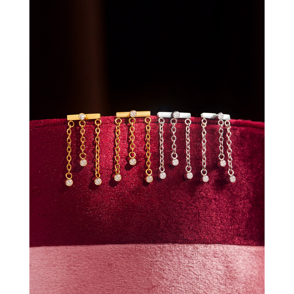 YVIS Ornamental Backdrop Stainless Steel Earrings - YVIS X FABRIQUE
