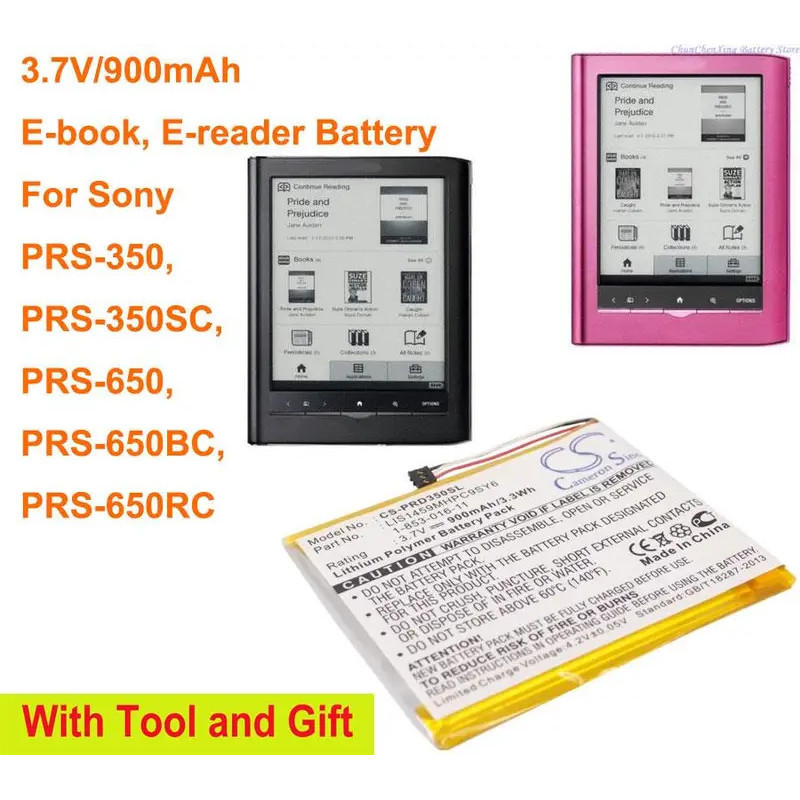 Cameron Sino 900mAh E-reader แบตเตอรี่ 1-853-016-11, LIS1459MHPC9SY6 สําหรับ Sony PRS-350, PRS-350SC
