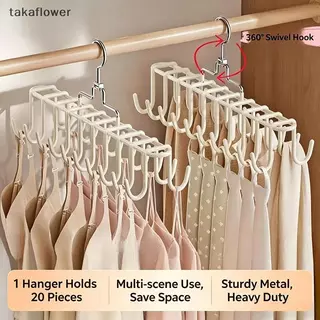 Takaflower ประหยัดพื้นที่ Multi Hook Hanger 360 องศาหมุนลื่น Ra สําหรับ Bras Camisoles ผ้าพันคอเข็มขัดตู้เสื้อผ้าใหม่