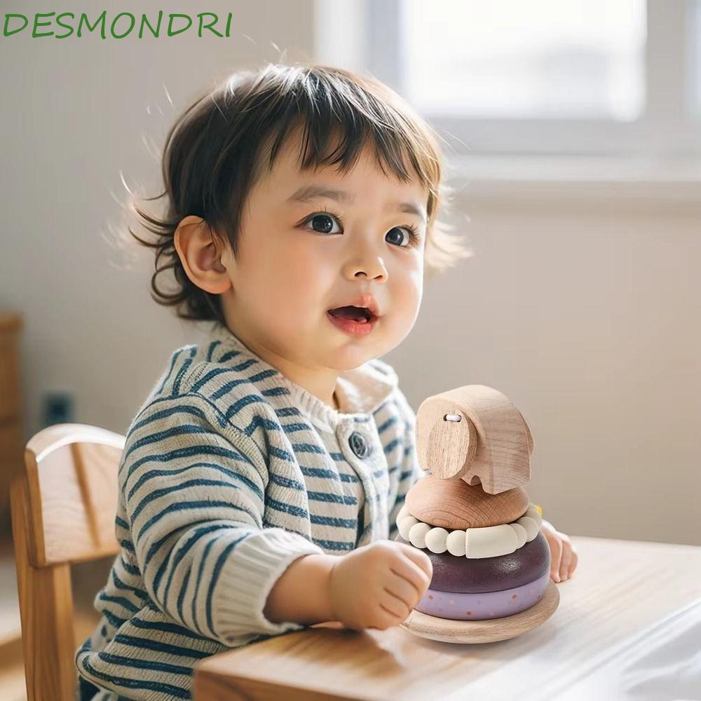 DESMNDRI บล็อกสัตว์ของเล่นเพื่อการศึกษา,ไม้Stackable Baby Pole Stackของเล่น,ปริศนาSenses Grasp Monte