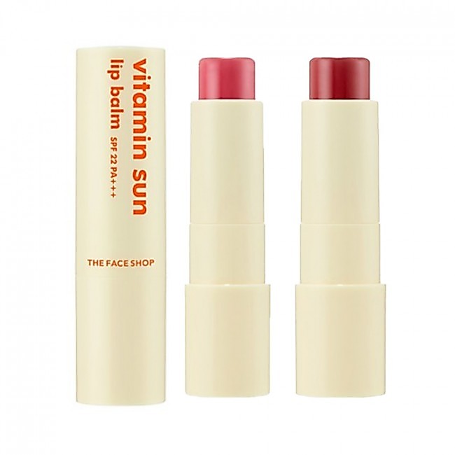 THE FACE SHOP VITAMIN SUN LIP BALM SPF 22 PA+++ ลิปบาล์ม ลิปกันแดด บำรุงวิตามิน ชุ่มชื้น ป้องกันปากคล้ำ